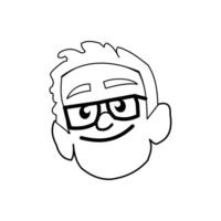 Father face cartoon with happiness. illustration of happy family members in flat style. cartoon illustration Avatar. basic graphic design elements of coloring page of people vector