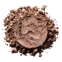 Brown powder isolated. Brown powder pigment top view. Brown powder for eyeshadow use png