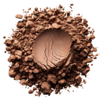 Brown powder isolated. Brown powder pigment top view. Brown powder for eyeshadow use png