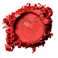 Red powder isolated. Red powder pigment top view. Red powder for eyeshadow use png