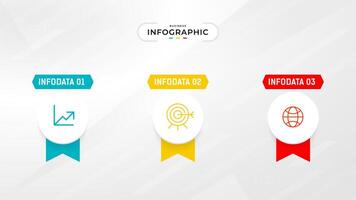 Three Step Infographic label design template with line icons. process steps diagram, presentations, workflow layout, banner, flow chart, info graph illustration. vector