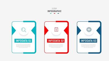 Three Step Infographic label design template with line icons. process steps diagram, presentations, workflow layout, banner, flow chart, info graph illustration. vector