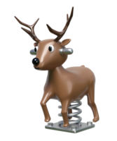 Playground deer spring rider isolated. 3d render illustration png