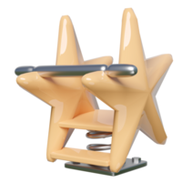 Playground starfish spring rider isolated. 3d render illustration png