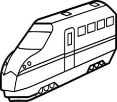 Train coloring pages. Vehicles line art for coloring book vector