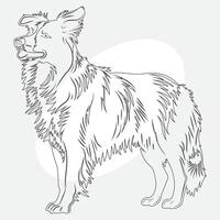 Hand drawn dog outline illustration vector