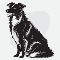 plano ilustración de perro silueta vector