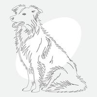 Hand drawn dog outline illustration vector