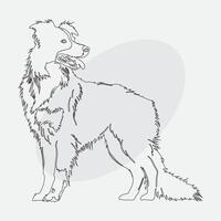 Hand drawn dog outline illustration vector