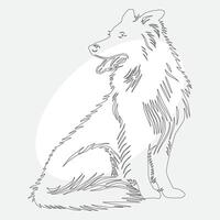 Hand drawn dog outline illustration vector