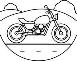 Hand drawn motorcycle isolated on white background coloring page vector