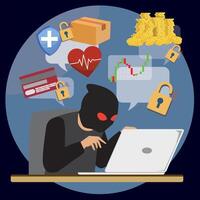 concepto de suplantación de identidad estafa hacker ataque y web seguridad robado información vector