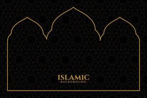 line style islamic religious frame dark backdrop design vector