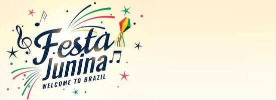 festa junina brazilian music party banner vector