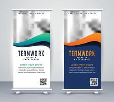 modern rollup standee banner for marketing vector