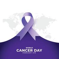 world cancer day purple ribbon concept event poster vector