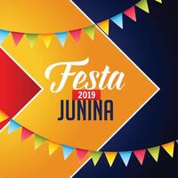 festa junina 2019 celebration background vector