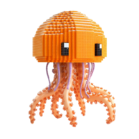 Generated AI jellyfish 3D Model isolated on transparent background png