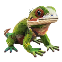 Generated AI 3d iguana toy art isolated on transparent background png