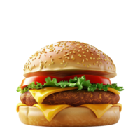 Generated AI Delicious fresh beef burger isolated on transparent background png