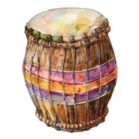 Generated AI Bongo Musical Instrument Art Prints on transparent background png