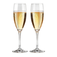 Generated AI Champagne in glasses isolated on transparent background png