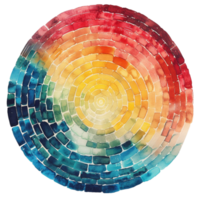 Generated AI Rainbow Neon Tie Dye Art on transparent background png