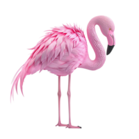 Generated AI 3d Flamingo animal on transparent background png