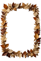 torr löv ram gräns transparent bakgrund png