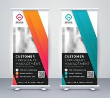 company rollup presentation banner in two colors vector