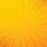 yellow comic zoom lines background vector