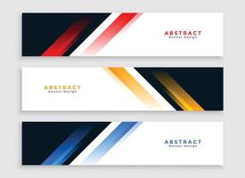 set of three horizontal web banners header for website promotion vector