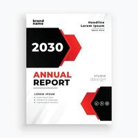 red and black annual report flyer for magazine or catalog print vector