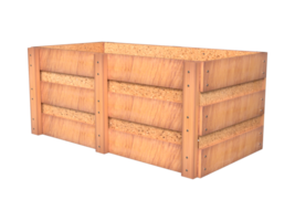 3d espace de rangement en bois boîte ou Caisse, réaliste vide bois boîte pour nourriture, légumes, etc. png