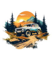 kostenlos Offroad Auto Illustration zum T-Shirt Design png