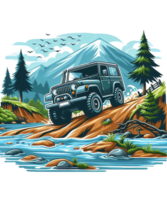 kostenlos Offroad Auto Illustration zum T-Shirt Design png