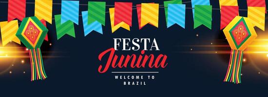 festa junina celebration banner design vector