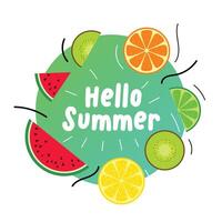 summer juicy fruits background design vector