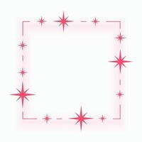 simple twinkle starry empty square border frame design vector