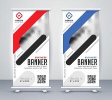 stylish rollup display presentation standee banner in modern style vector