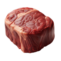 uma peça do carne é exibido em uma transparente fundo png