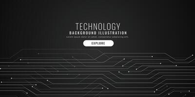 technology circuit lines black digital background design vector