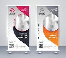 vertical business rollup banner design vector