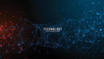 digital technology and particles mesh banner design vector