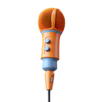 3d rendering microphone in cable png