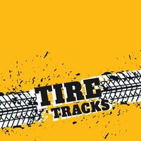 yellow background with grunge tire marks vector