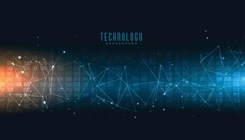 abstract technology science banner with connecting lines vector