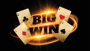 poker gambling ace card dark banner play and win big prize vector