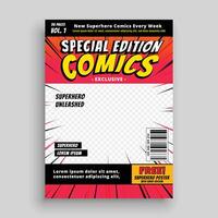 comic book special edition cover page template design vector