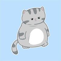 cartoon cat with a sad expression vector